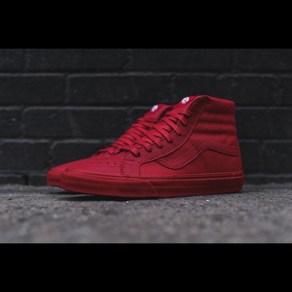 all red hi top vans